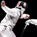 Men fencing (sport; swordplay; sword)