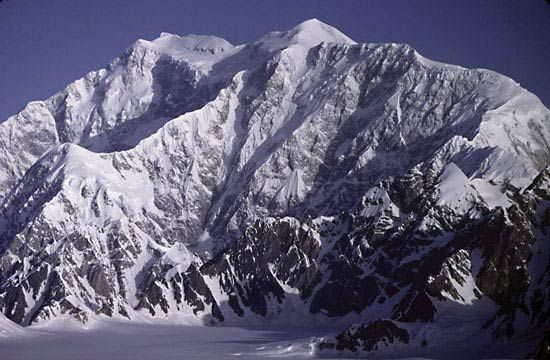 Mount Logan is the highest point in Canada. It is in the Saint Elias Mountains in southwestern Yukon.