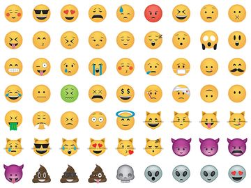 Set of emoticon. Smile icon set.