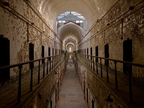 Cellblock 7 of Eastern State Penitentiary