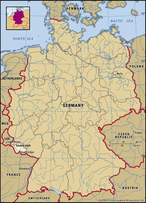 Saarland, Germany locator map
