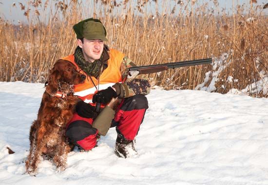 firearm: hunter with a rifle