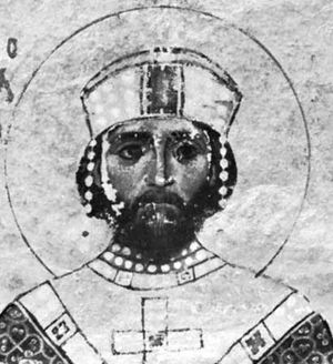Nicephorus III Botaneiates, detail of a manuscript; in the Bibliothèque Nationale, Paris.