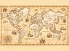 Vintage, old-timey world map for Former Names of Current Places Quiz.