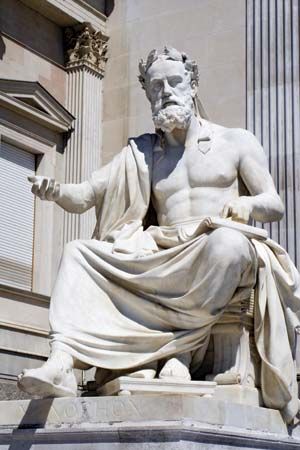 Xenophon, statue in front of the parliament building in Vienna.