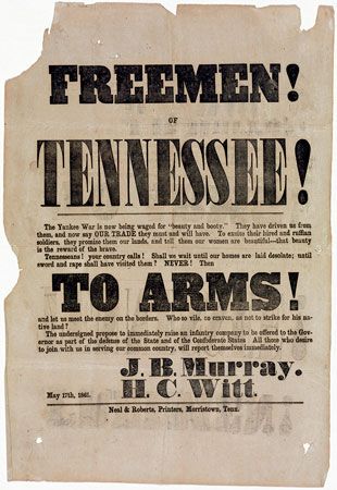 Confederate recruitment poster
